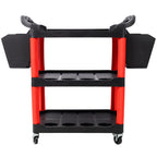 3 Tier Rolling Auto Detail Cart With Wheels, 2 Buckets