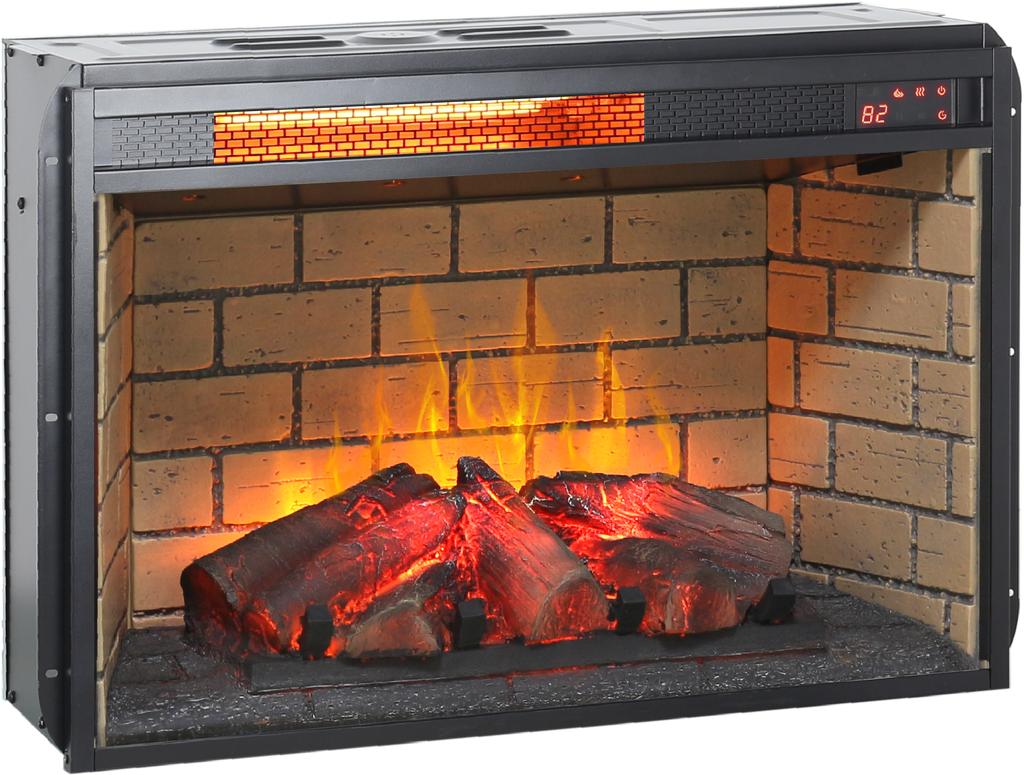 26 Inch Infrared Quartz Heater Fireplace Insert - Woodlog Version