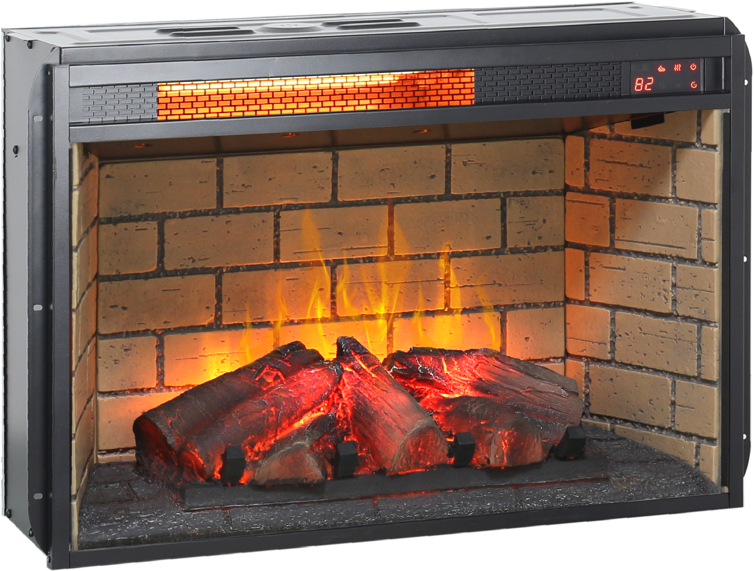 26 Inch Infrared Quartz Heater Fireplace Insert - Woodlog Version