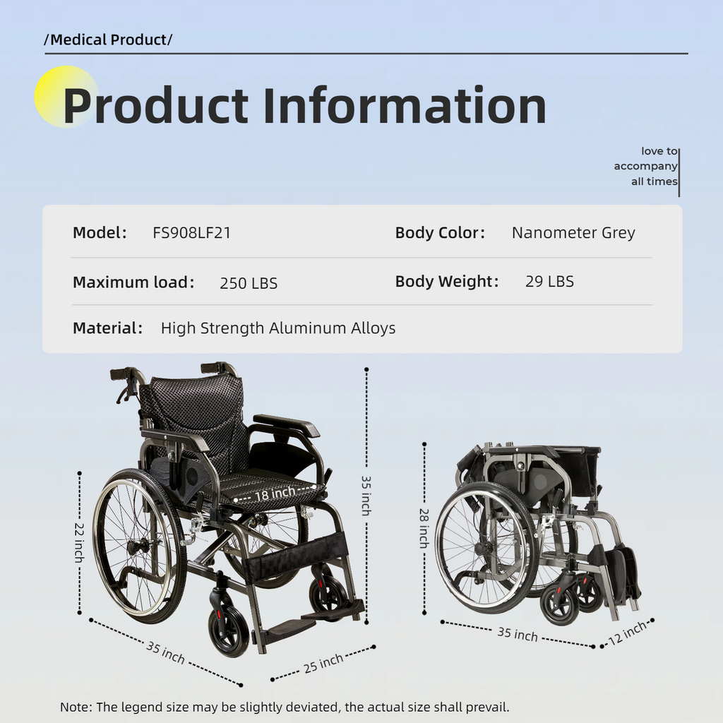 Aluminum Foldable Lightweight Adult Wheelchair