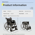 Aluminum Foldable Lightweight Adult Wheelchair