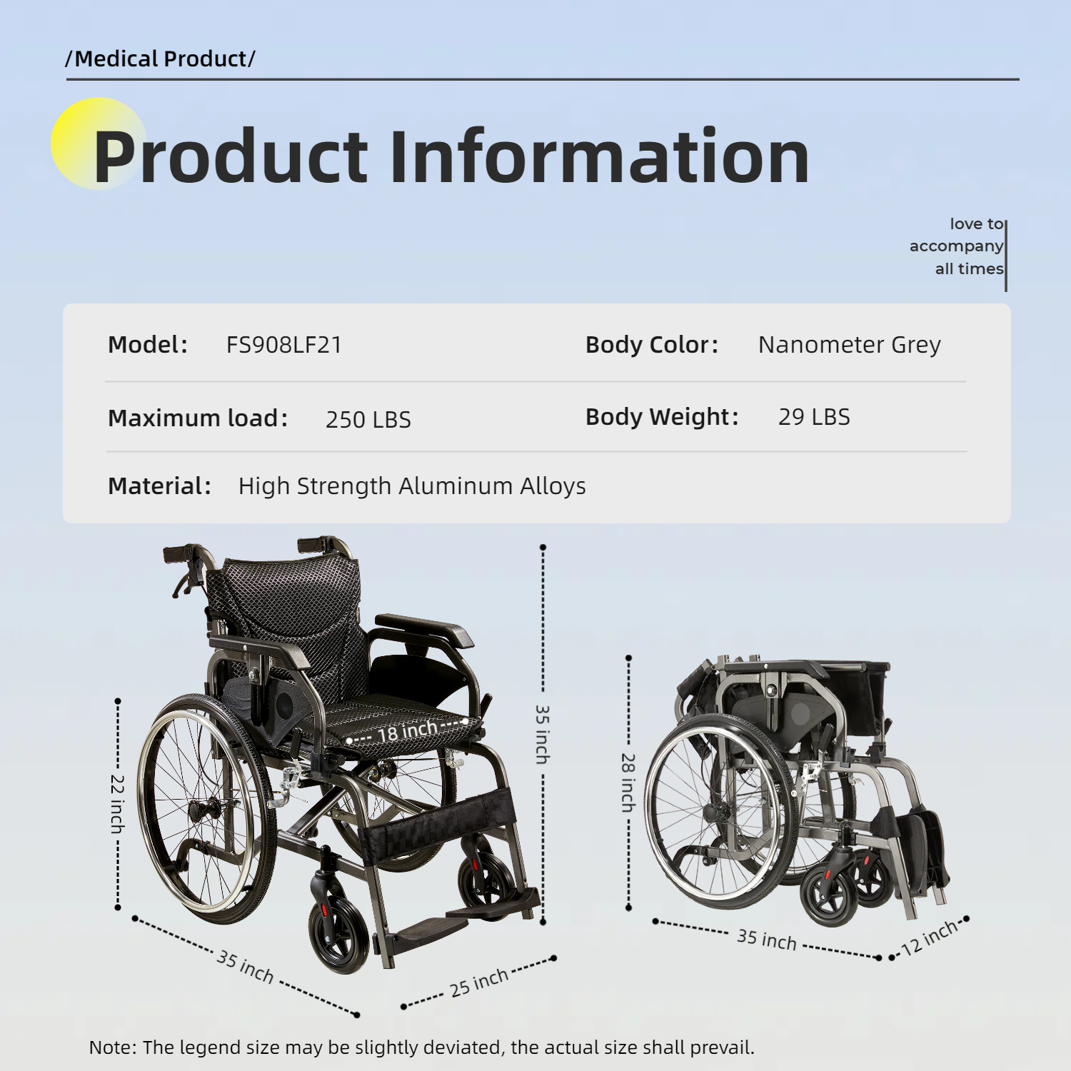 Aluminum Foldable Lightweight Adult Wheelchair