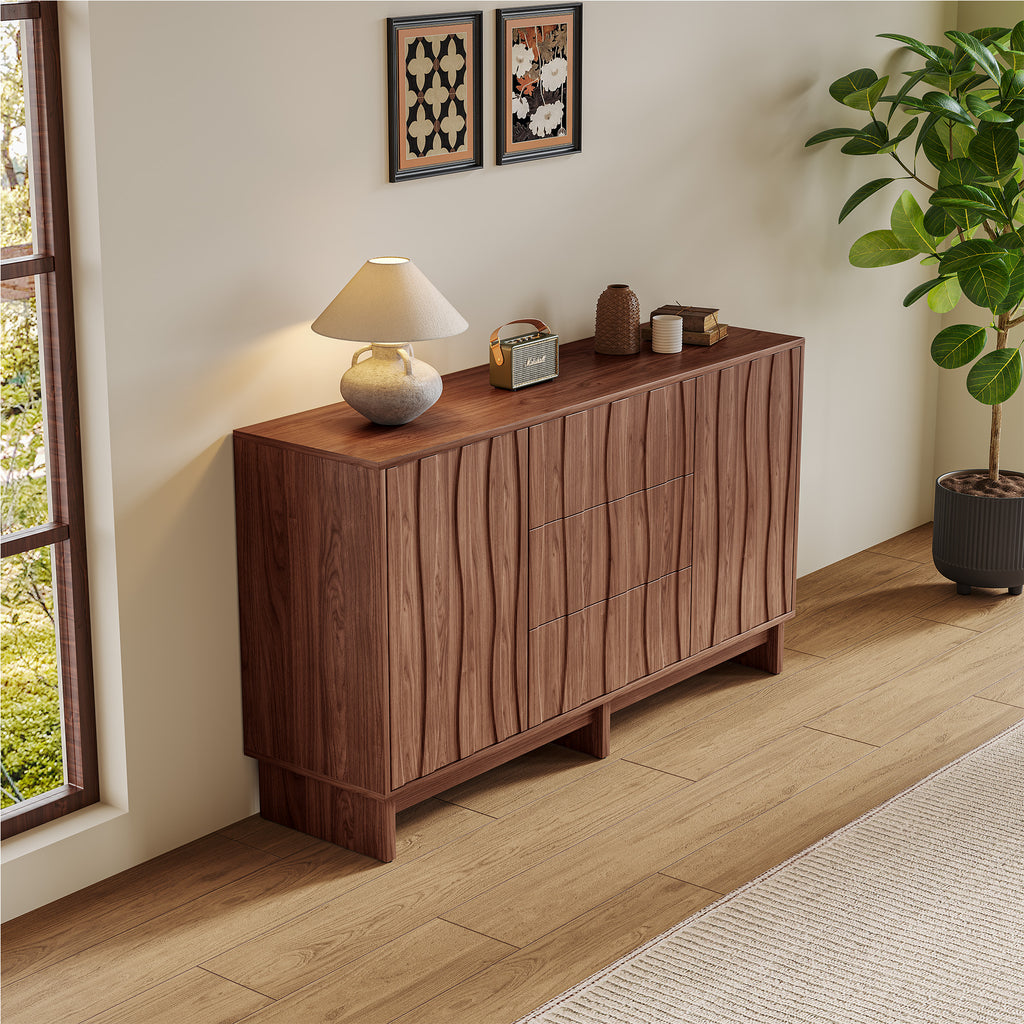 59.1" Buffet Sideboard with 2 Doors and 3 Drawers