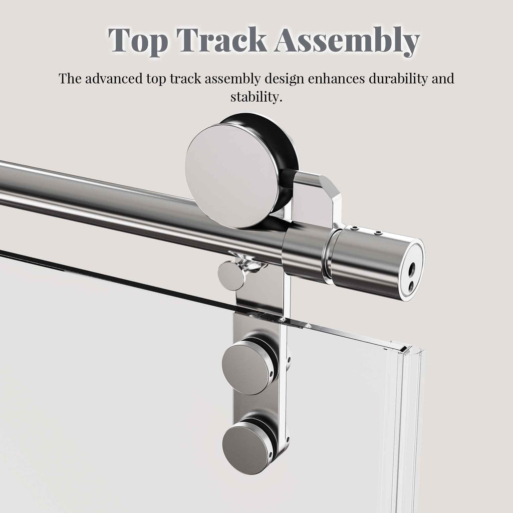 Frameless Single Sliding Shower Door with Towel Rail