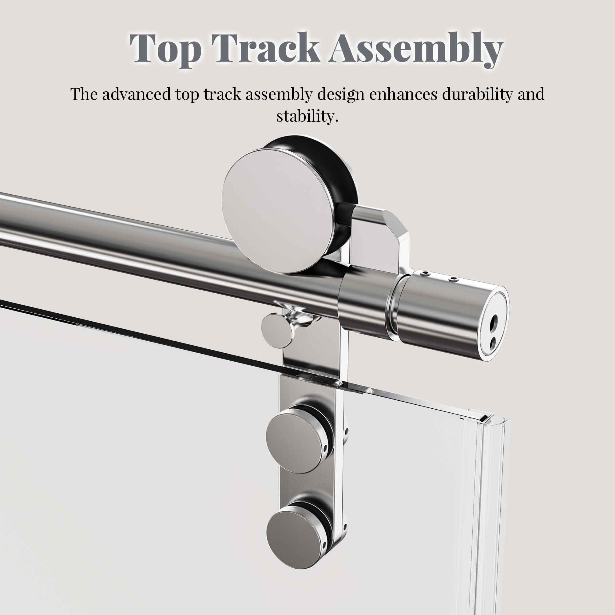 Frameless Single Sliding Shower Door with Towel Rail