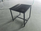 2 Piece Black Glass Side Table Set