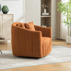 39"W Upholstered Oversized 360° Swivel Accent Barrel Chair and Half Cozy Sofa