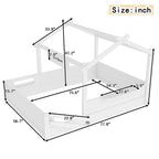 Full Size Floor Bed with Guardrails and Roof for Kids