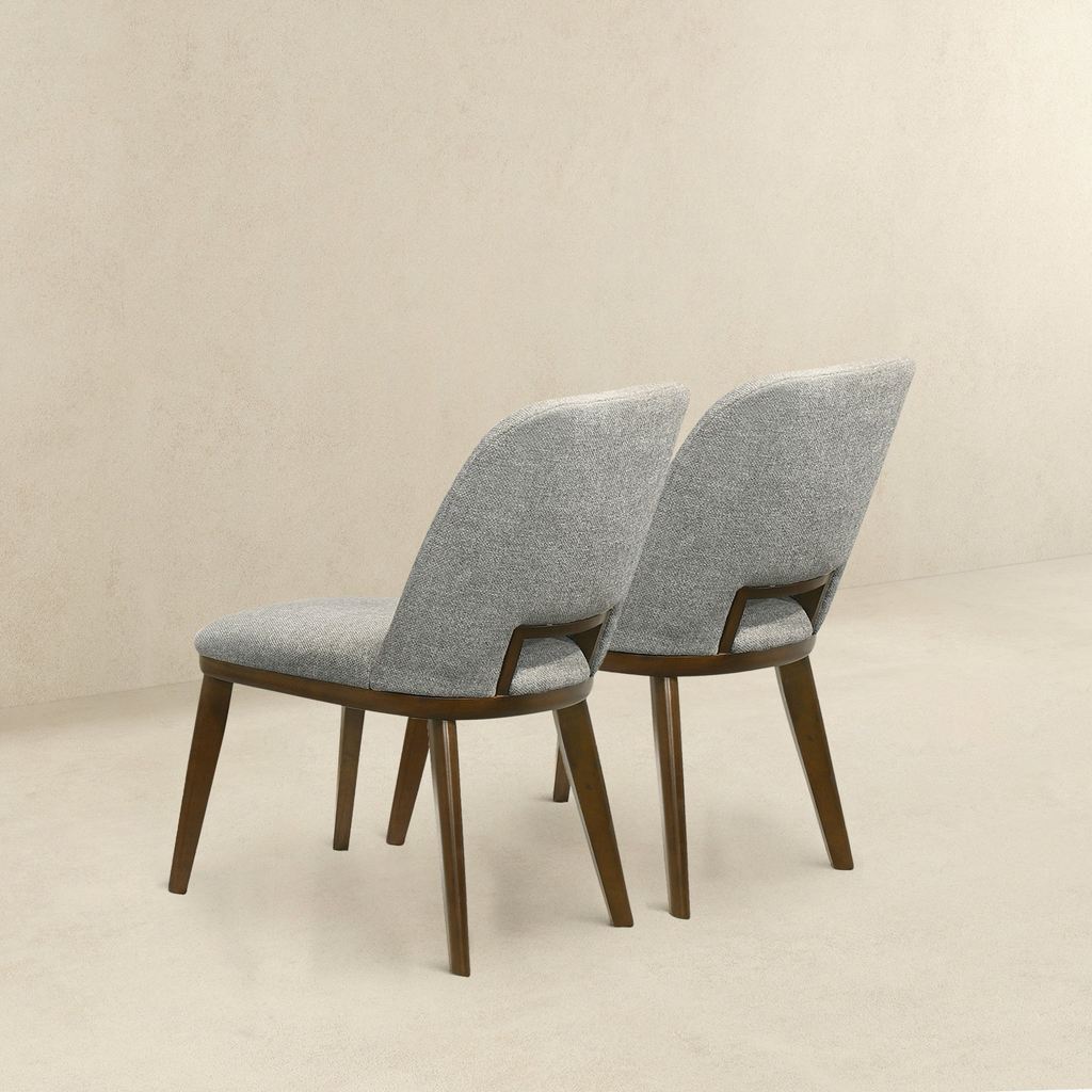 Blake Mid-Century Modern Light Grey Fabric Dining Chairs