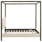 Mellie Vanilla Upholstered Queen Canopy Bed