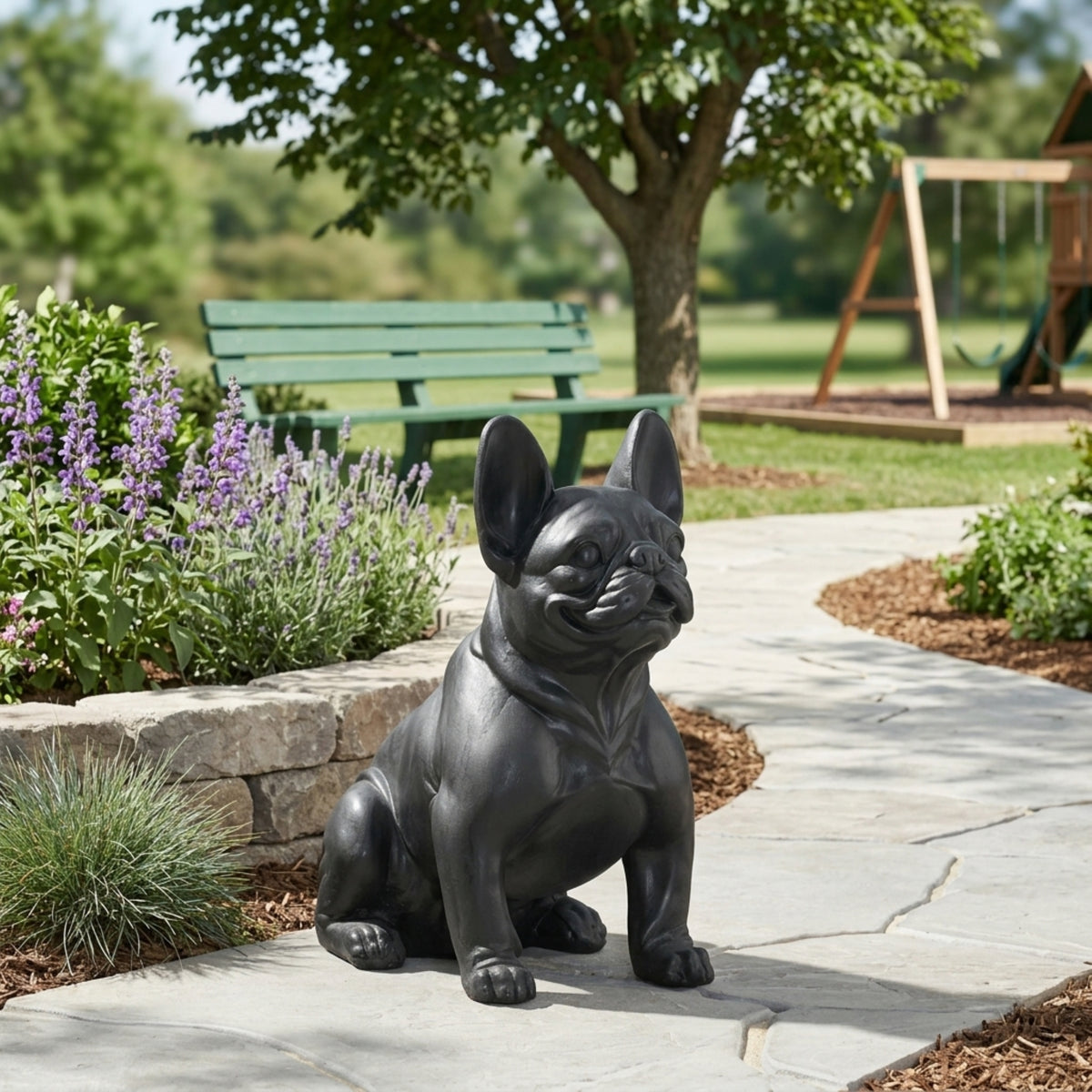 Outdoor French Bulldog Garden Statue