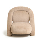 Lounge Chair in Dark Beige Velvet