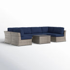 Ready-to-Use 4-Person Wicker Seating Group with Premium Fabric