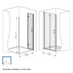 33-32" x 72" Bifold Shower Door with Tempered Glass