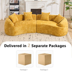 Yellow Curved Compressed Sofa - Creative Nordic-Style Design