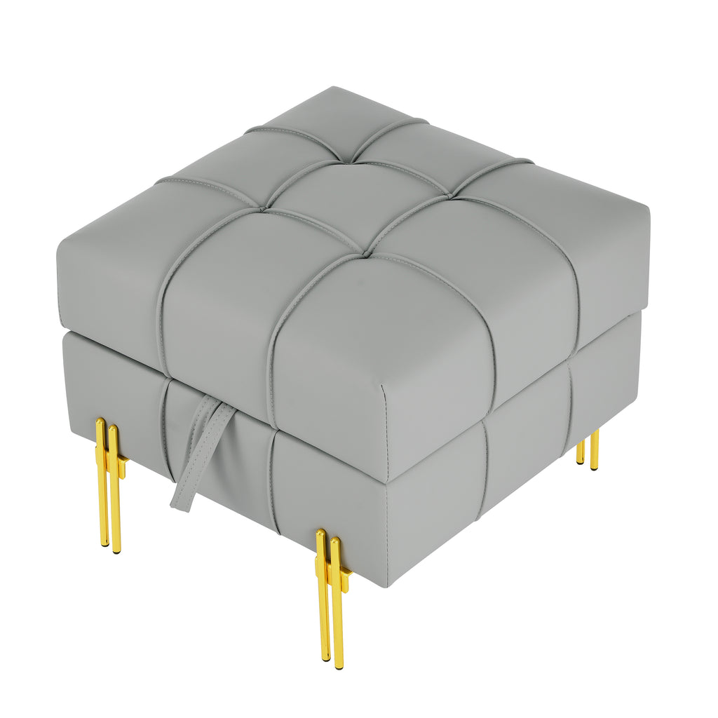 22 Inch Anti-Scratch Leather Storage Ottoman