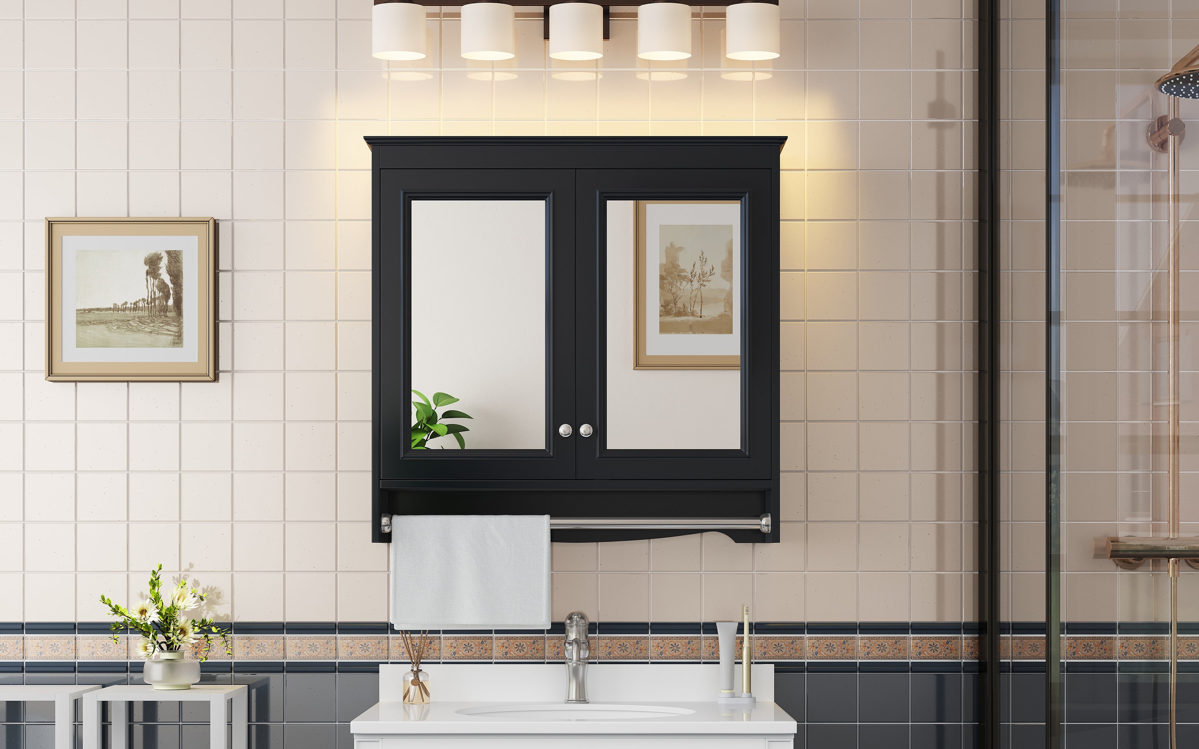 3-in-1 Bathroom Mirror Cabinet
