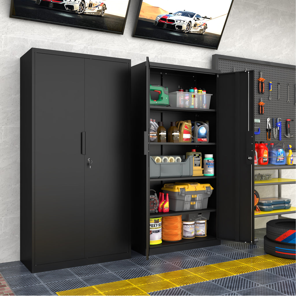 70-Inch 2-Door File Cabinet with Lock, 4 Adjustable Shelves