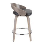 25" Mid-Century Modern Fixed Height Counter Stool with Swivel in Light