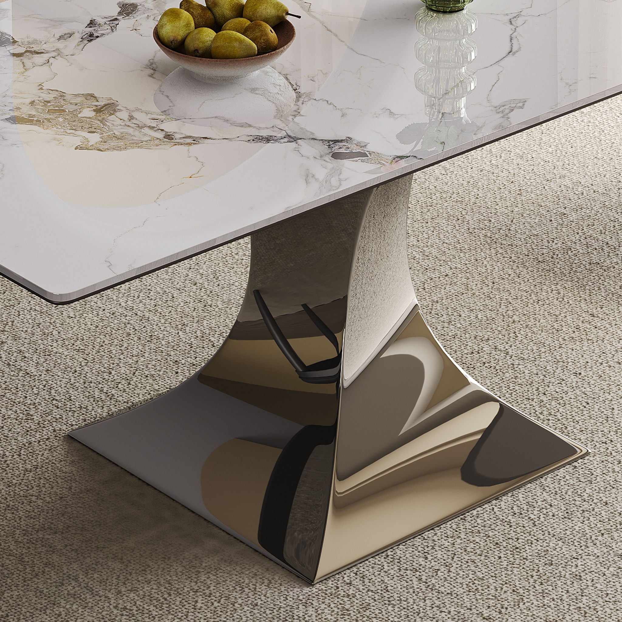 Modern Rectangular Dining Table For 6 With Chairs