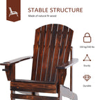 Outsunny Wooden Adirondack Chair with Cup Holder
