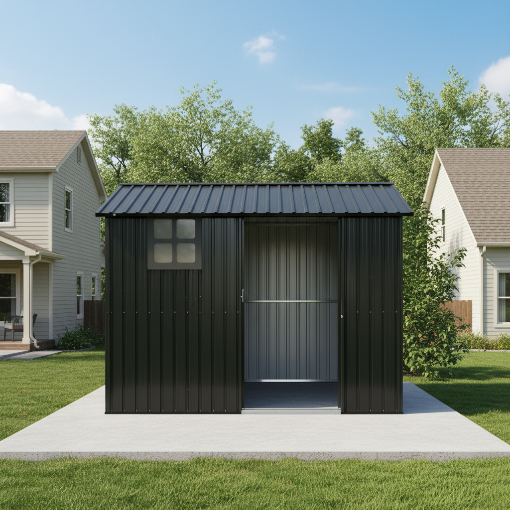 8x6FT Galvanized Steel Outdoor Storage Shed
