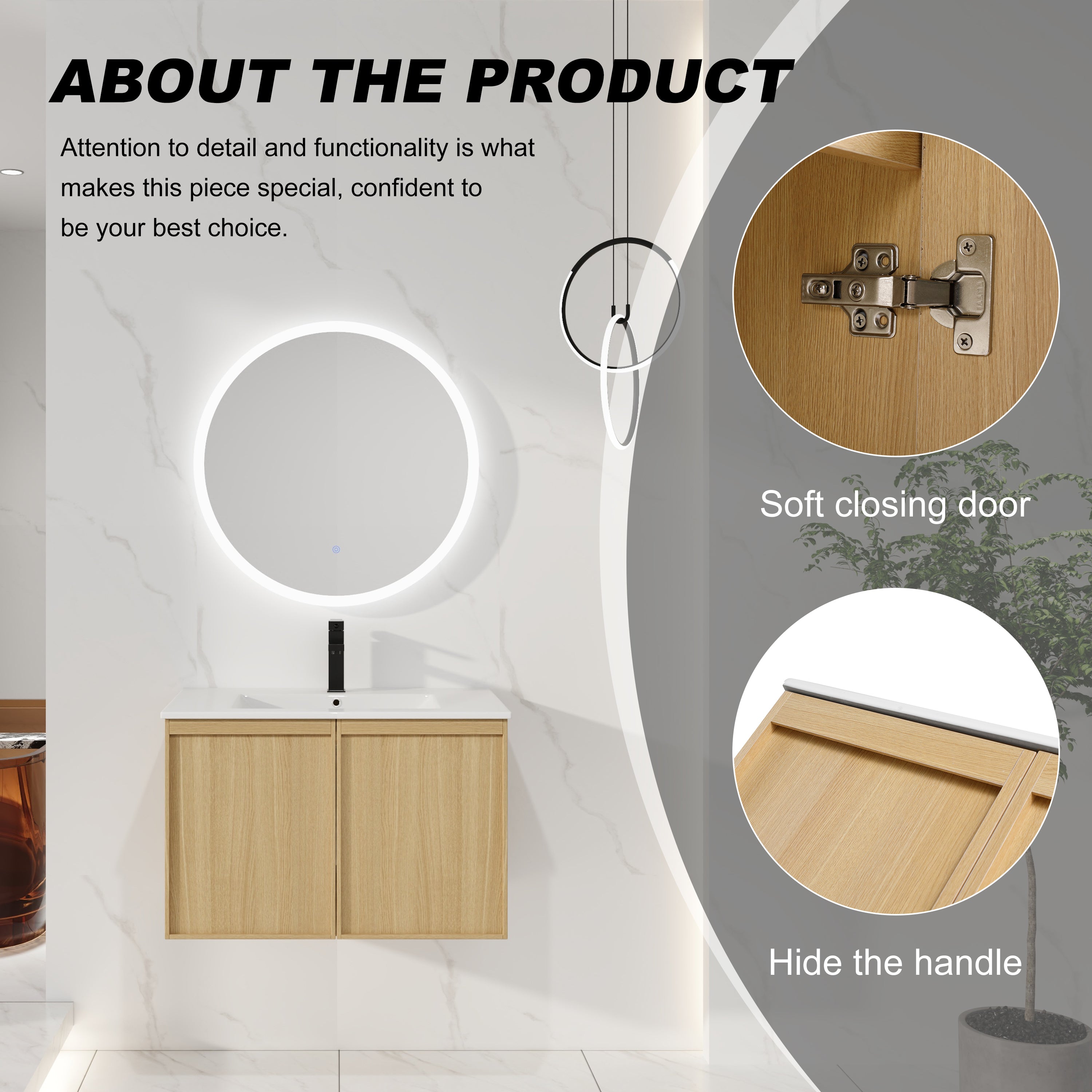 30" Floating Bathroom Vanity with Sink