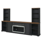 3-Piece TV Stand Set with Curved Side Cabinets