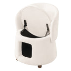 Beige Pet Friendly Chair with Hidden Pet Nook