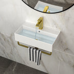 21"x12" Wall-Mounted Rectangular Ceramic Bathroom Sink
