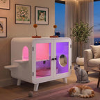 Cat Hidden Litter Box Enclosure with RGB LED Light