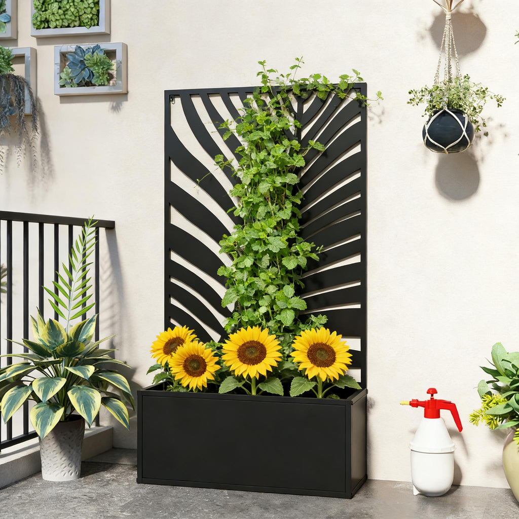 Freestanding Plant Bed with Trellis