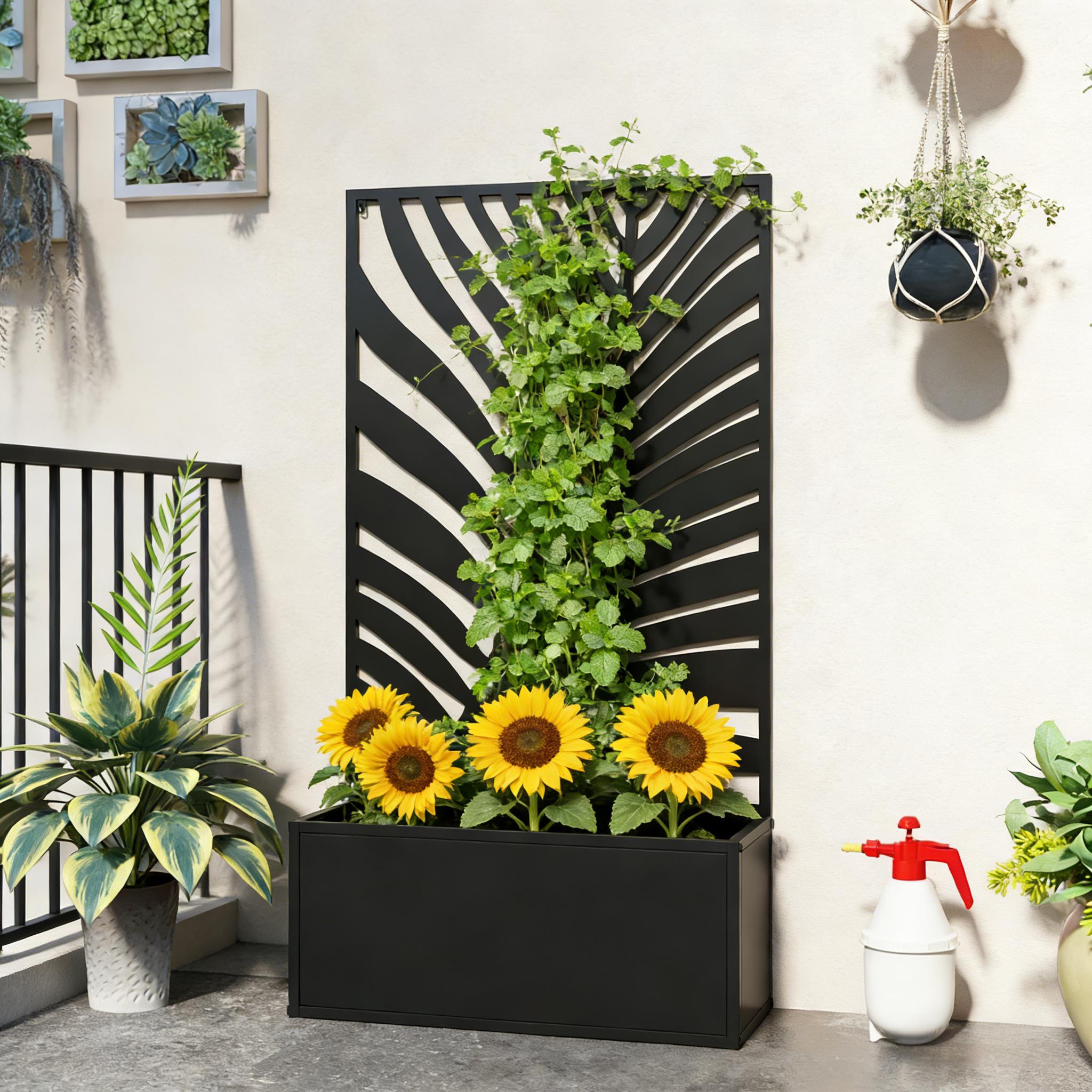 Freestanding Plant Bed with Trellis