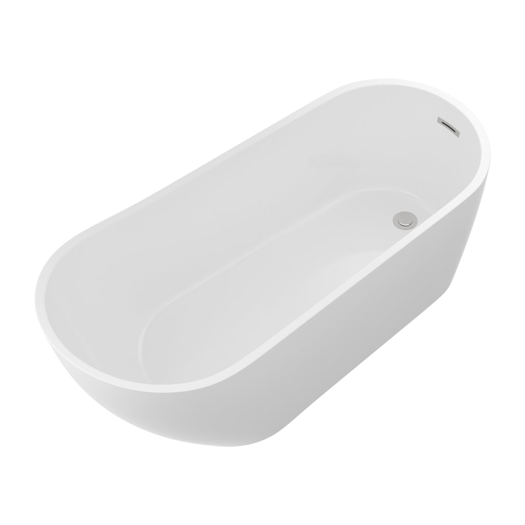 59" Acrylic Freestanding Bathtub Contemporary Soaking