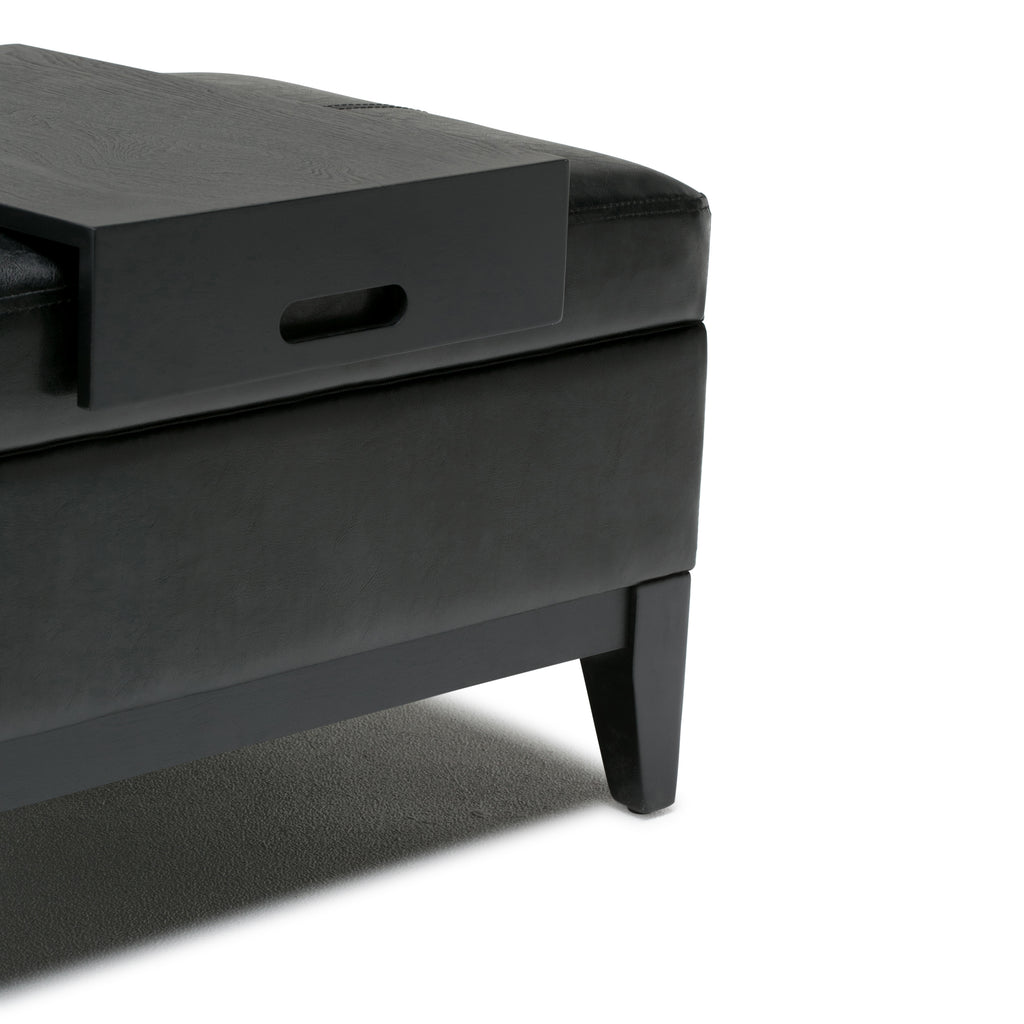 Oregon 42 Inch Wide Storage Ottoman Bench with Tray