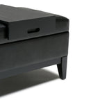 Oregon 42 Inch Wide Storage Ottoman Bench with Tray