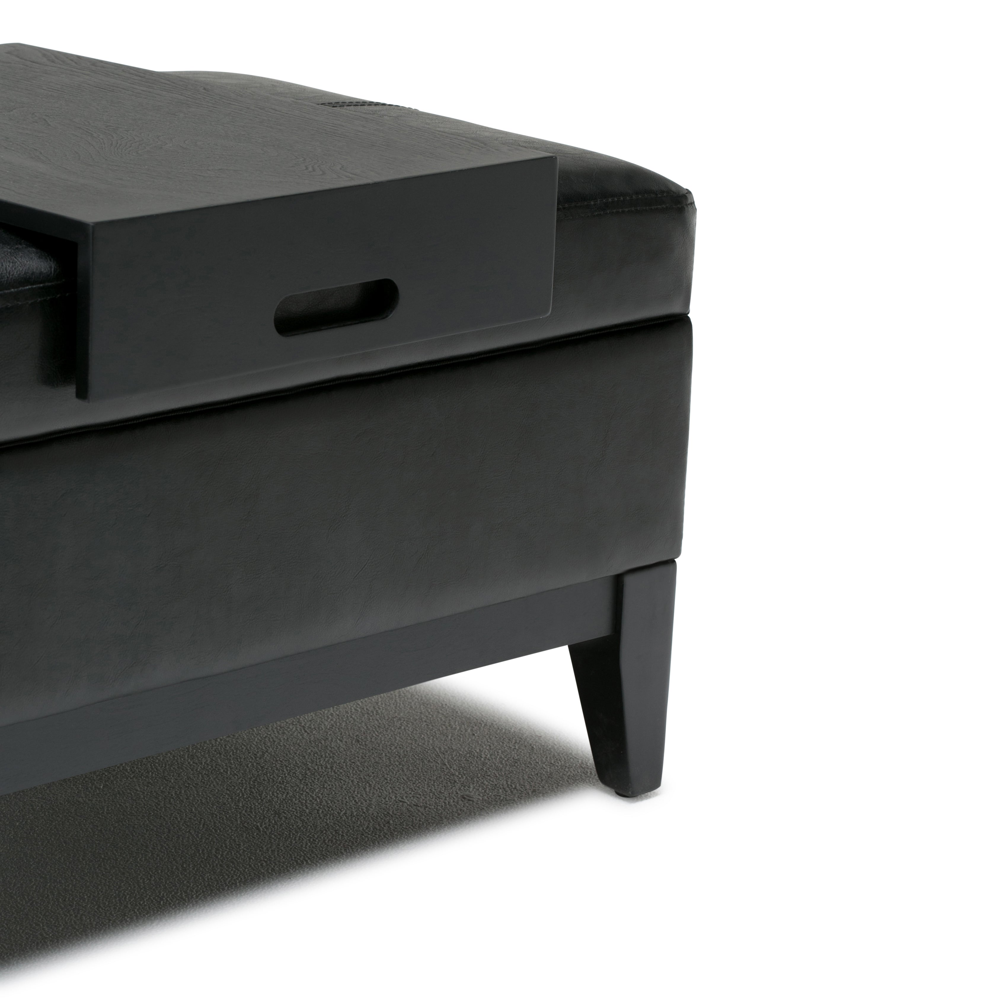 Oregon 42 Inch Wide Storage Ottoman Bench with Tray