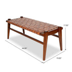Cody Tan Leather Bench