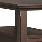 Acadian Solid Wood Narrow Side Table with Drawer in Brunette
