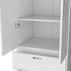 Armoire Wardrobe 76" H, Hanging Rod, 2 Drawers, 1 Shelf