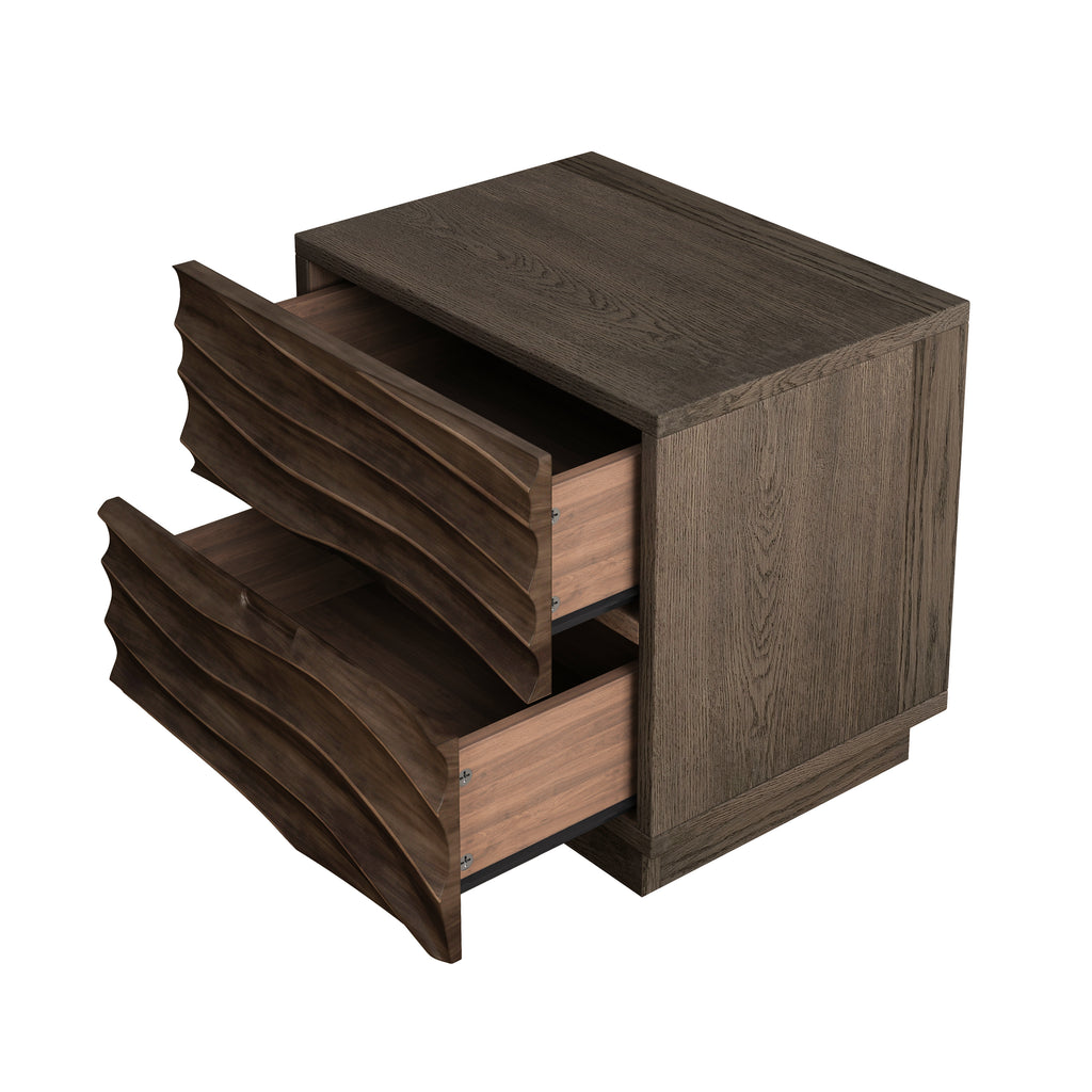 Solid Wood Nightstands, Bedside Table with 2 Drawers