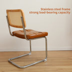 Dining Chairs Set of 2, Faux Leather Rattan Side Accent Chairs