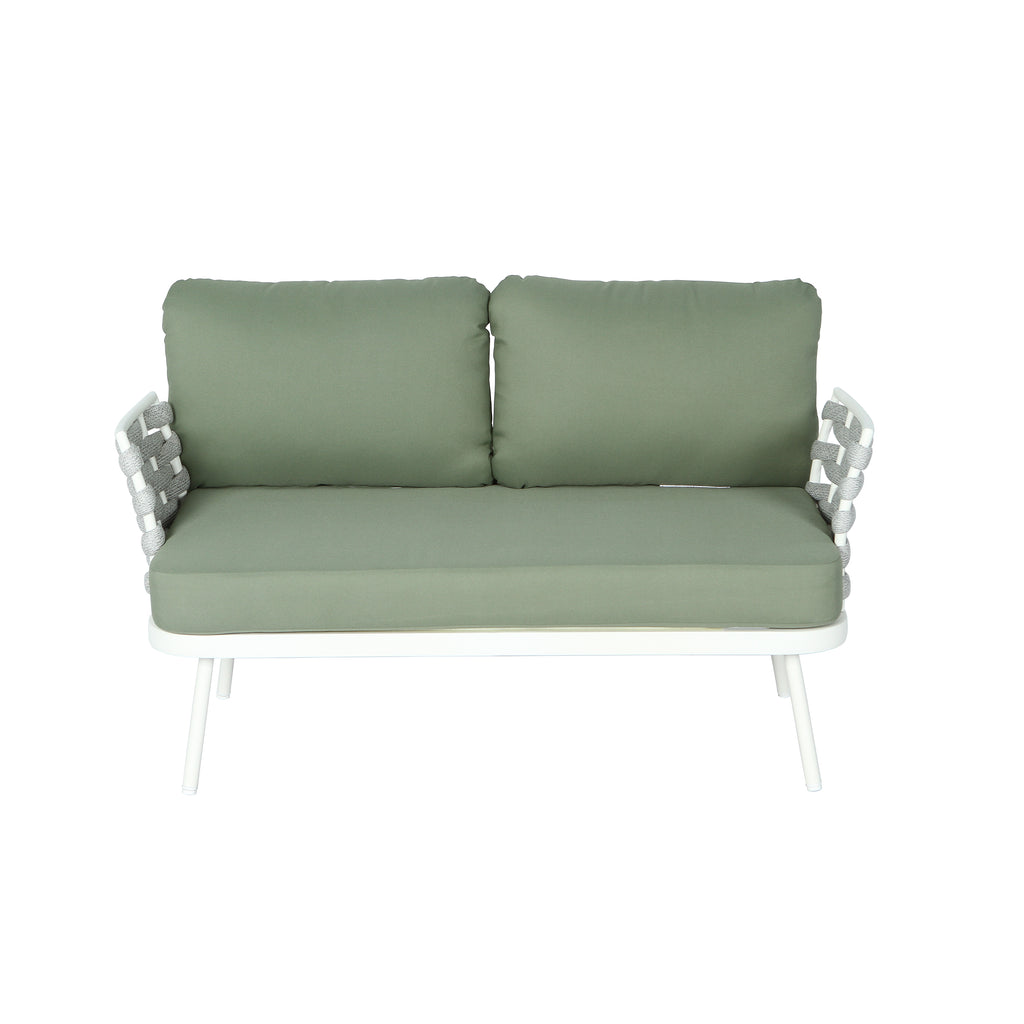 Mariano Steel 4-Pieces Conversation Set - Off White & Green