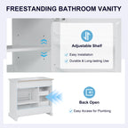 36-Inch Bathroom Vanity with Ceramic Sink Top, 4 Drawers and 1 Soft-Close Door