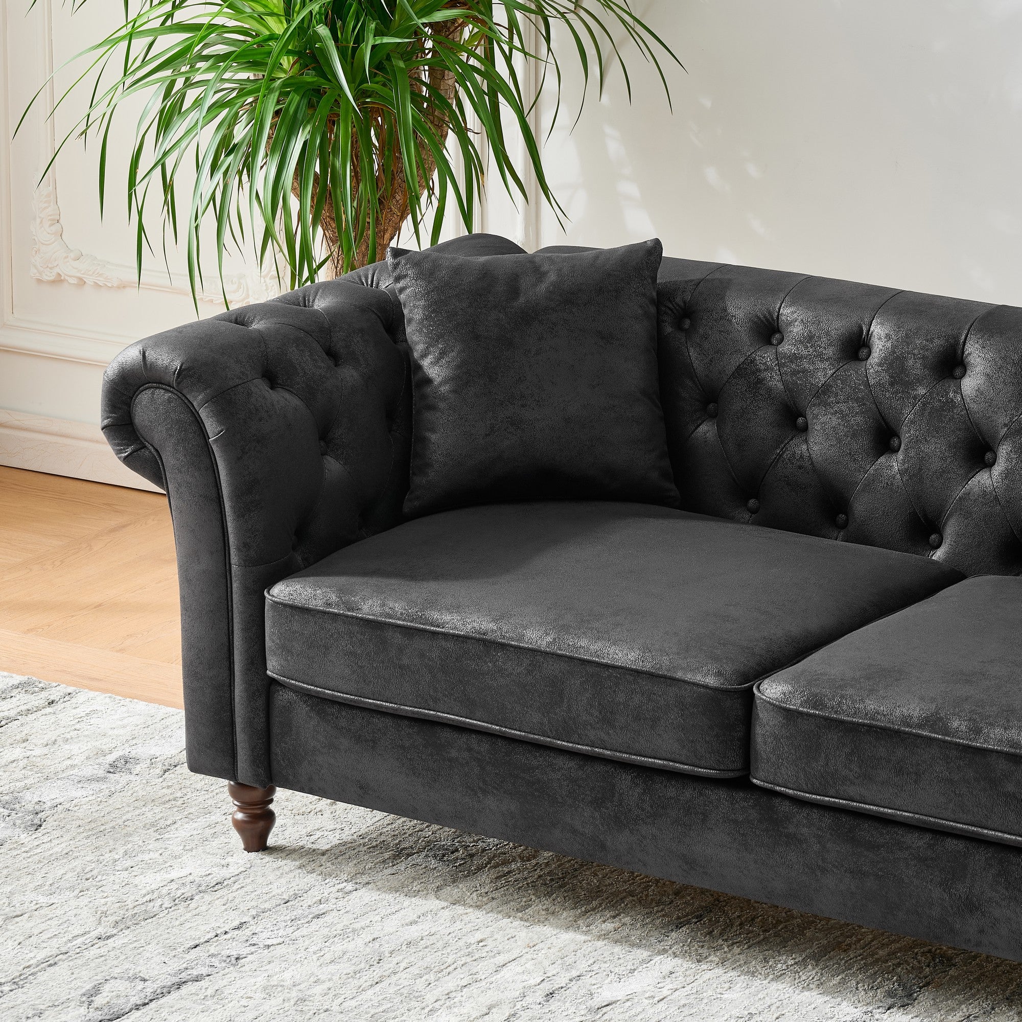 Chesterfield Tech Fabric Sofa - 83 Inch