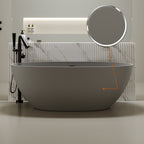 67'' Freestanding Bathtub Resin Stone Soaking Bathtub