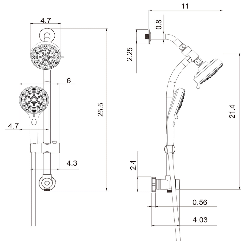 Multi Function Dual Shower Head - Shower System