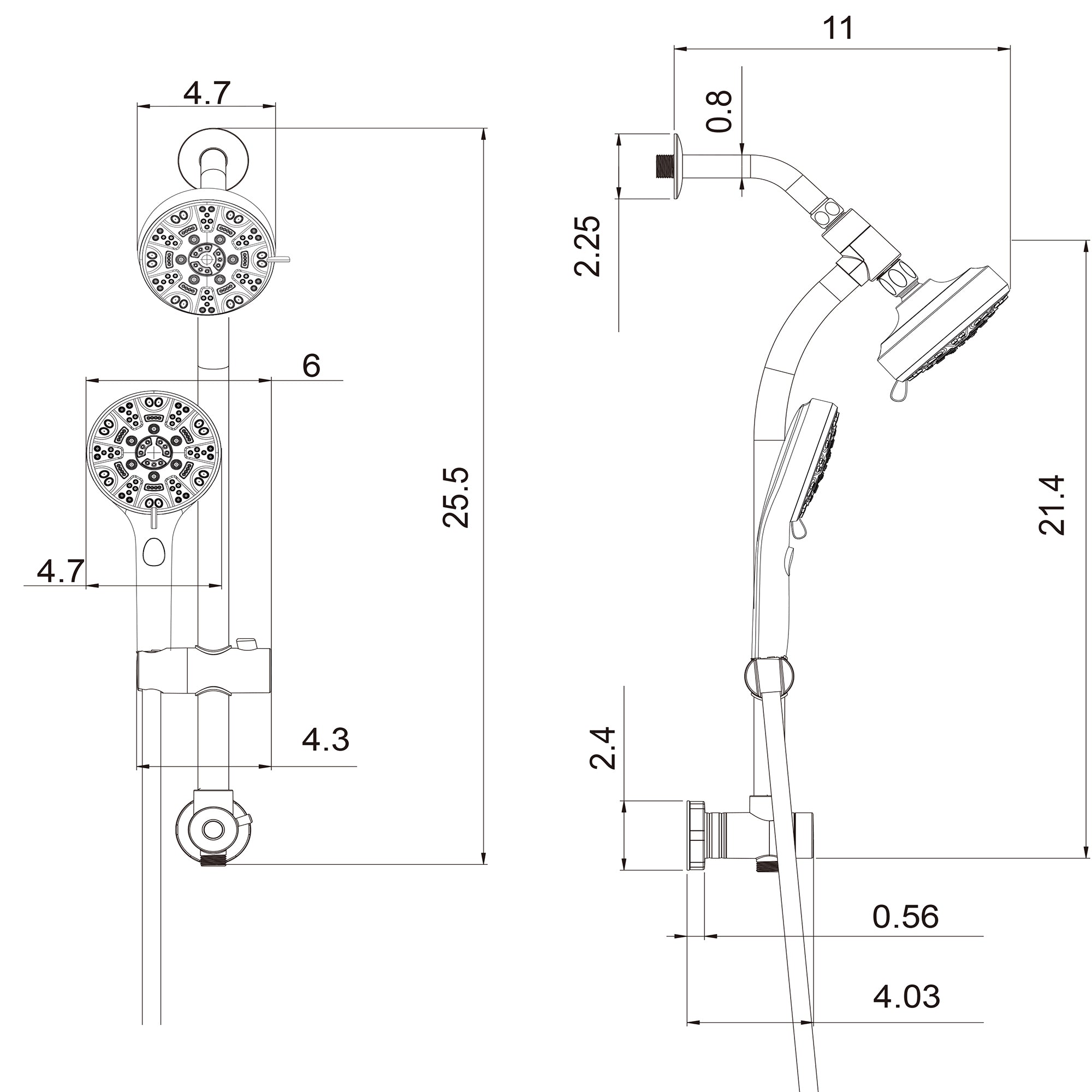 Multi Function Dual Shower Head - Shower System