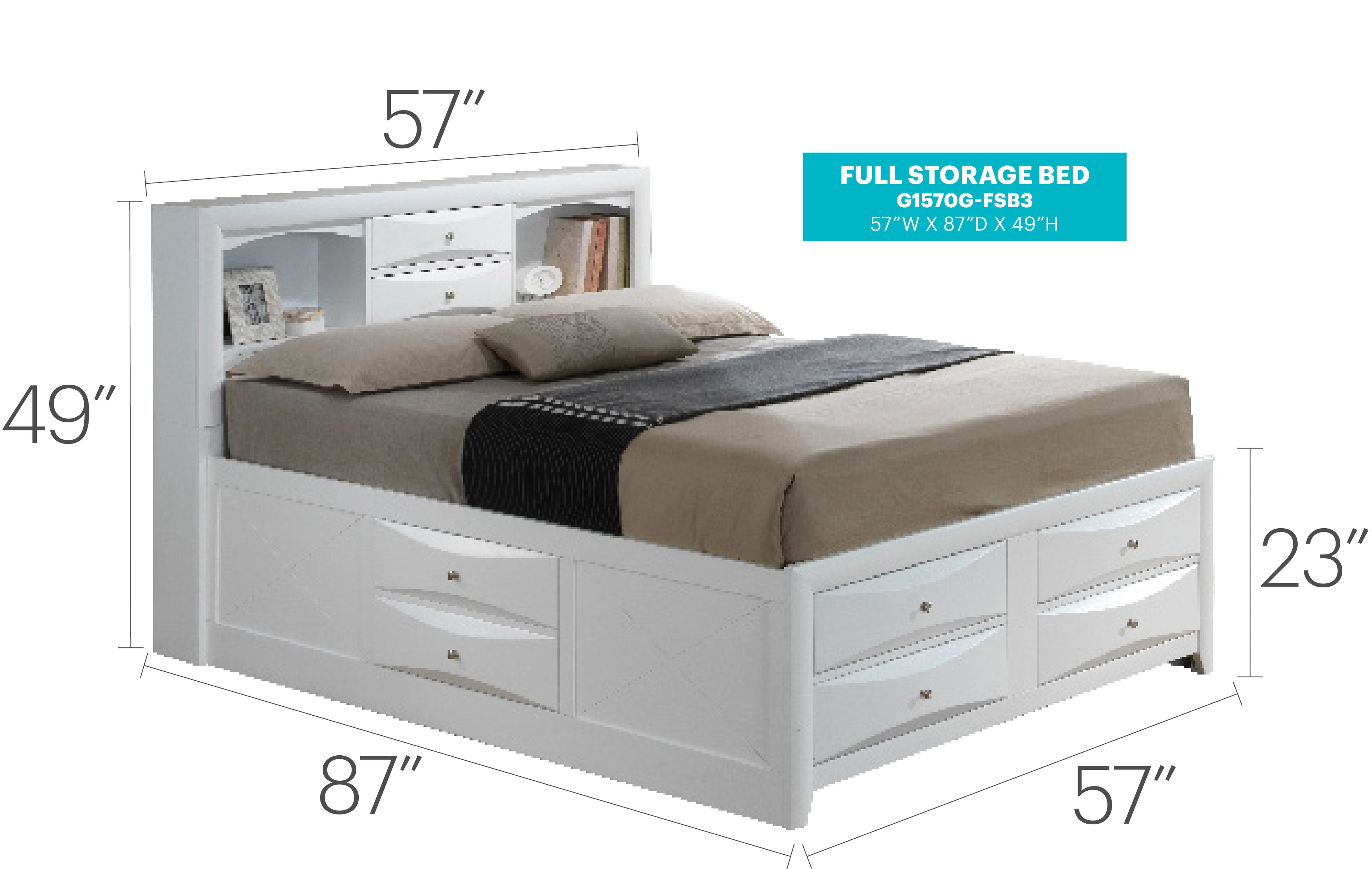Contemporary Full Storage Bed