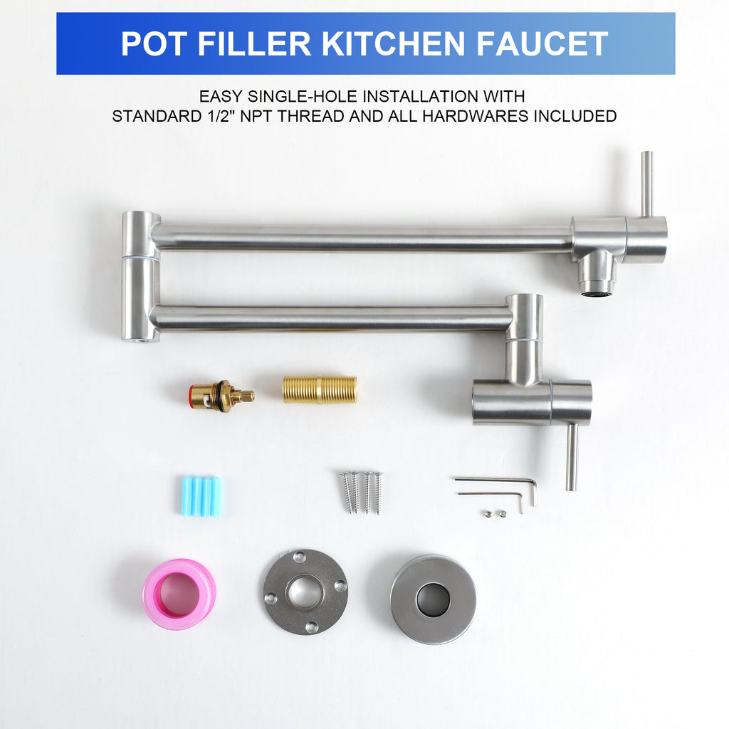 Brushed Nickel Pot Filler Faucet